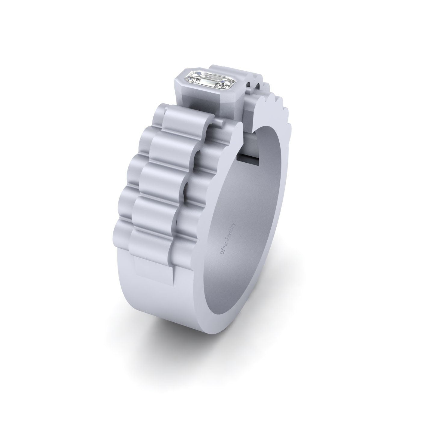 EMERALD DIAMOND WEDDING BAND