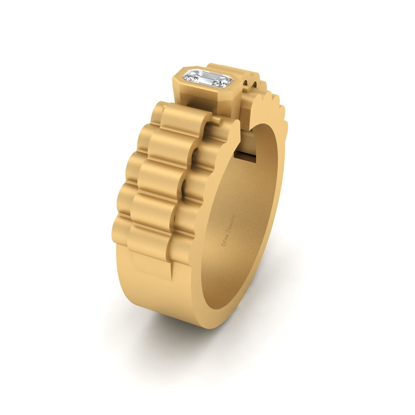 EMERALD DIAMOND WEDDING BAND