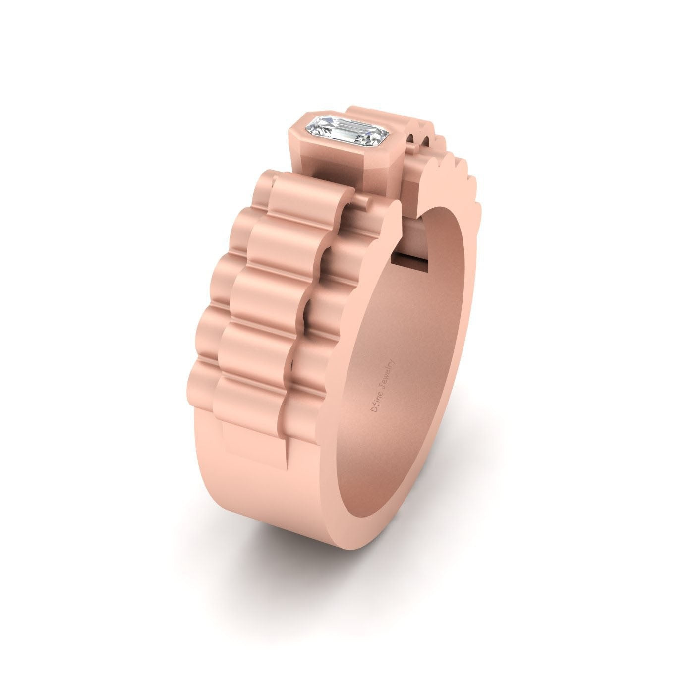 EMERALD DIAMOND WEDDING BAND