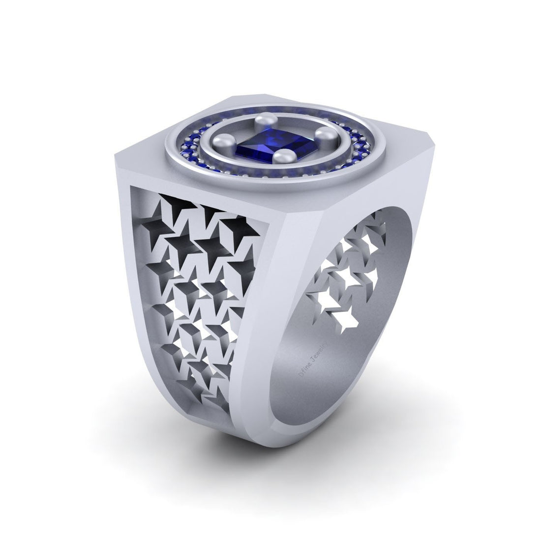 BLUE SAPPHIRE WEDDING RING FOR HIM