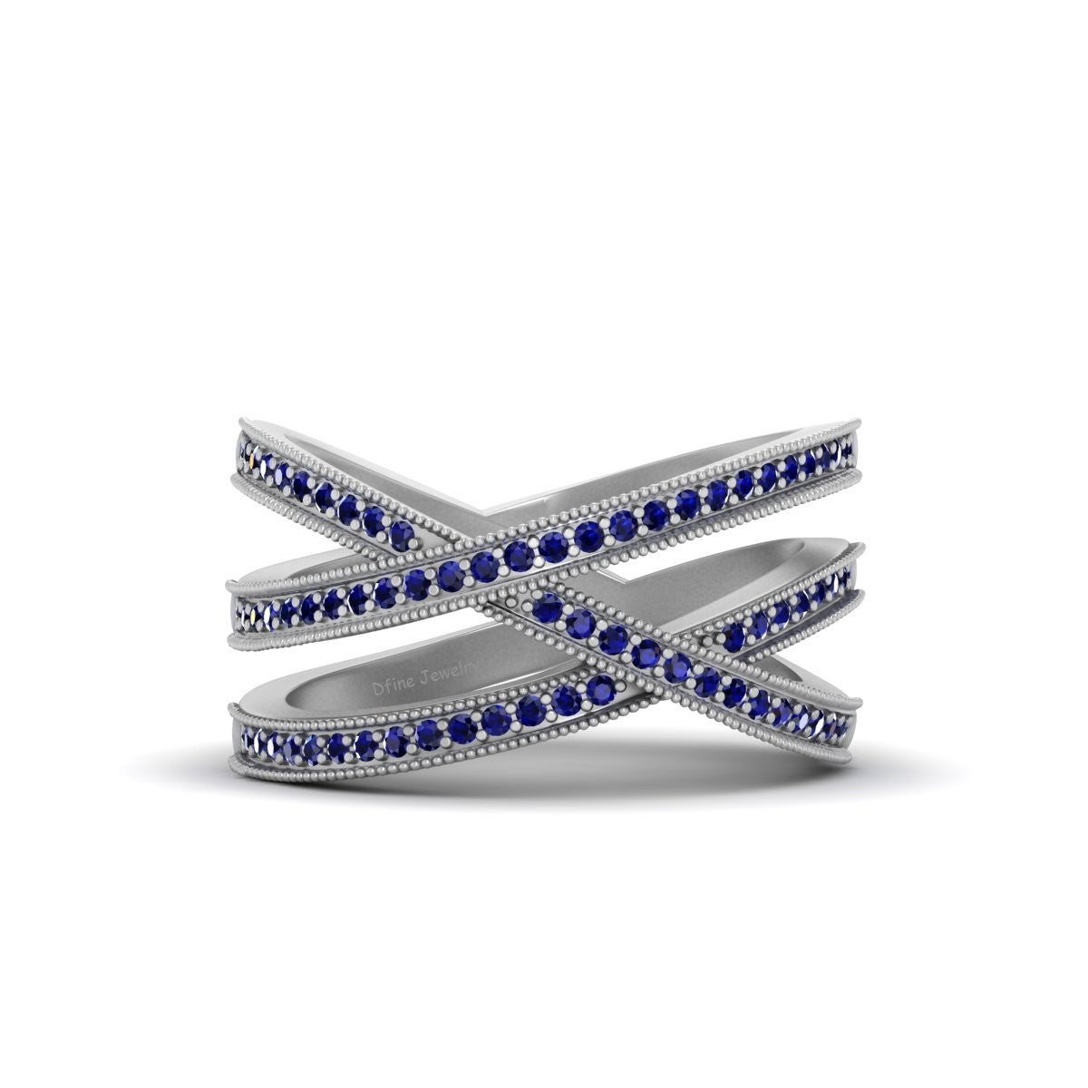 SILVER CRISS CROSS RING