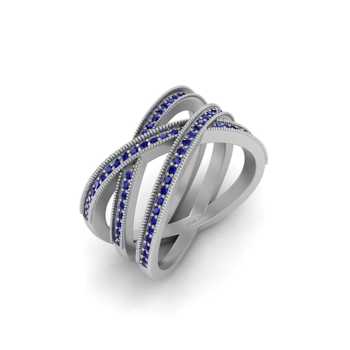 SILVER CRISS CROSS RING