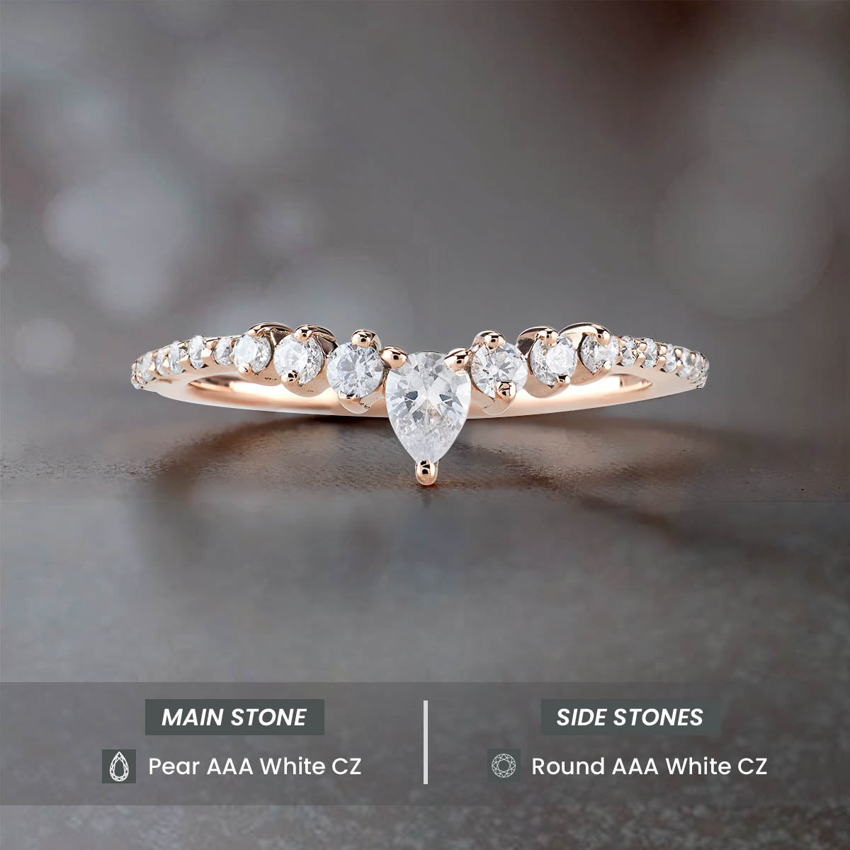 Curved Enhancer Wedding Band AAA CZ Diamond Engagement Ring Art Deco