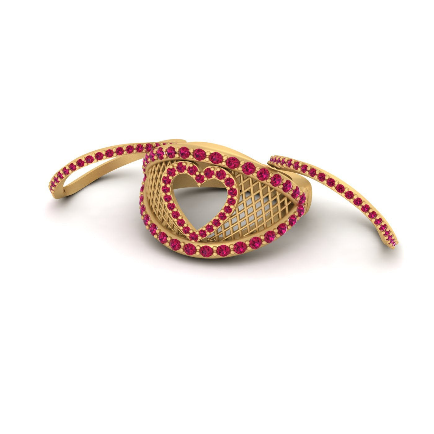 MESH HEART ENGAGEMENT RINGS