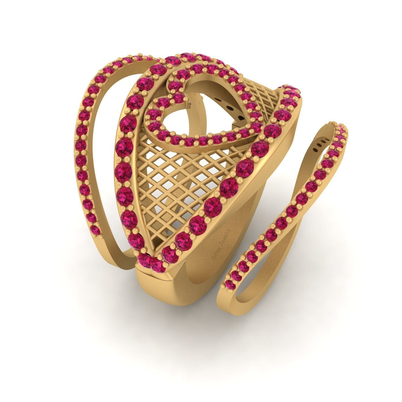 MESH HEART ENGAGEMENT RINGS