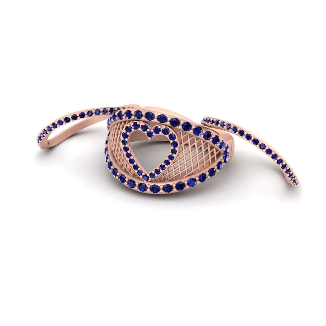 MESH HEART WEDDING RINGS