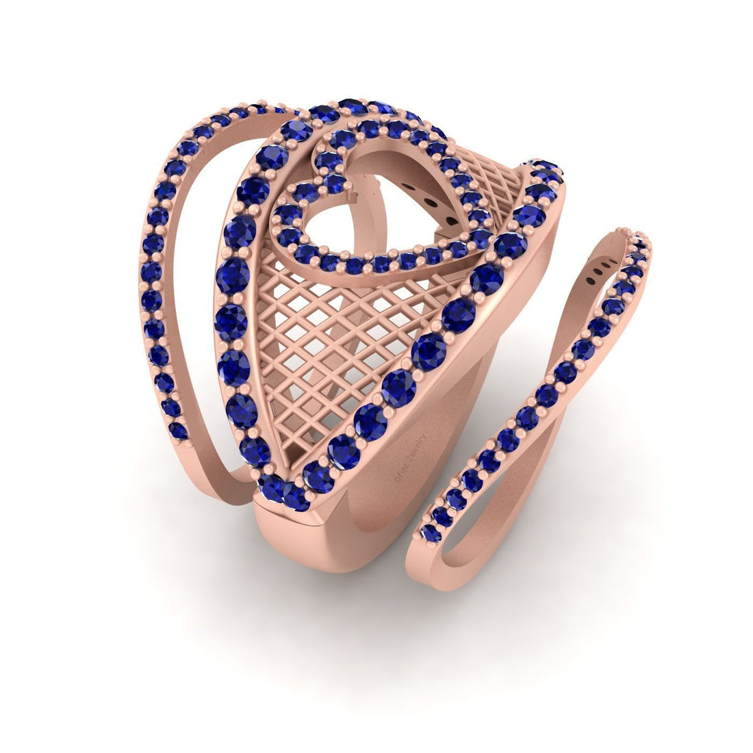 MESH HEART WEDDING RINGS