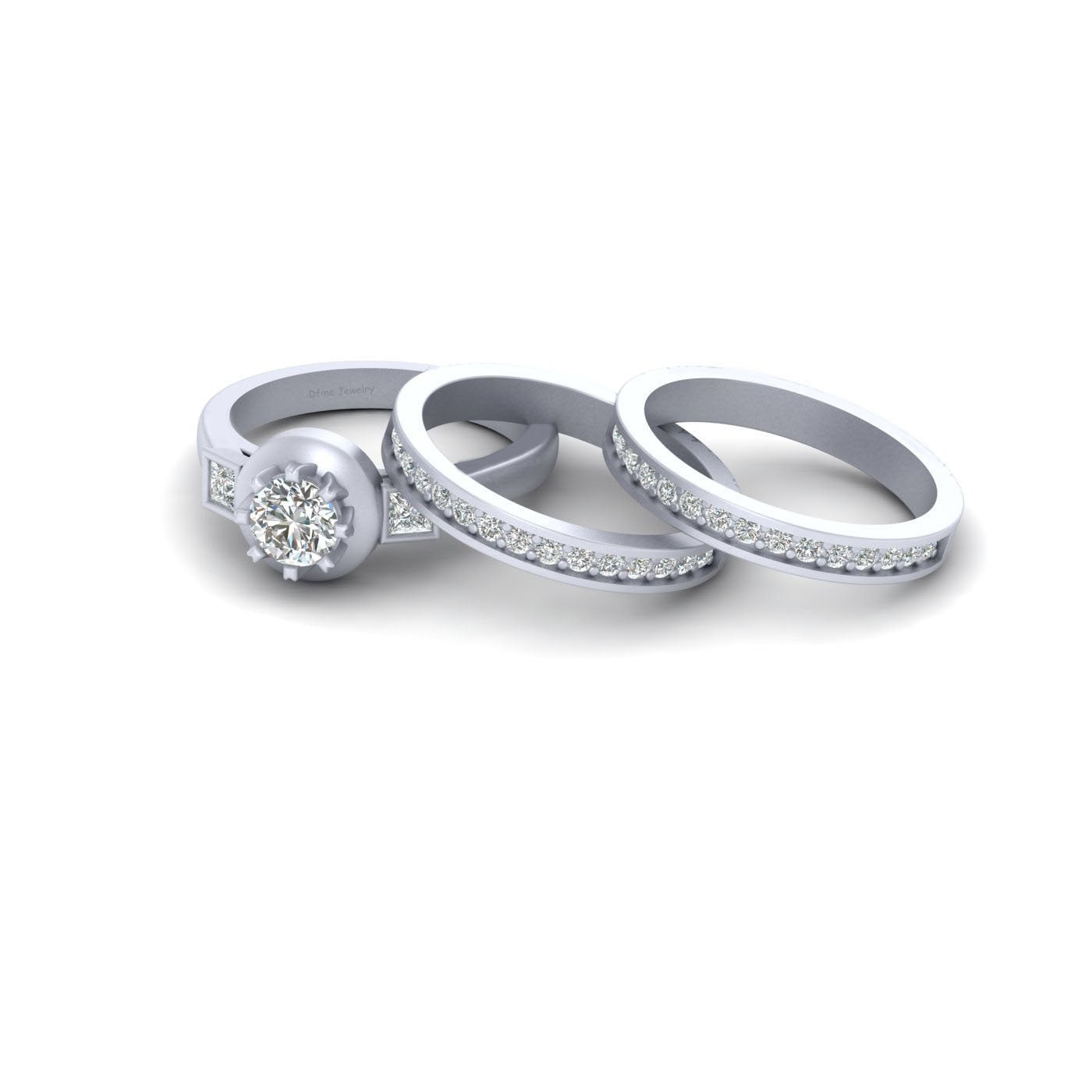 ROUND MOISSANITE RING SET