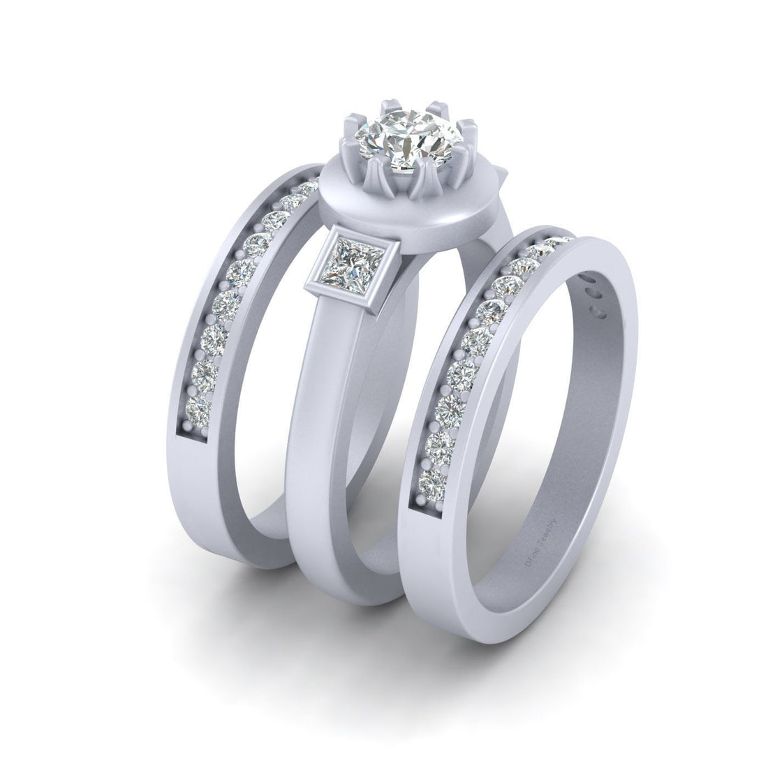 ROUND MOISSANITE RING SET