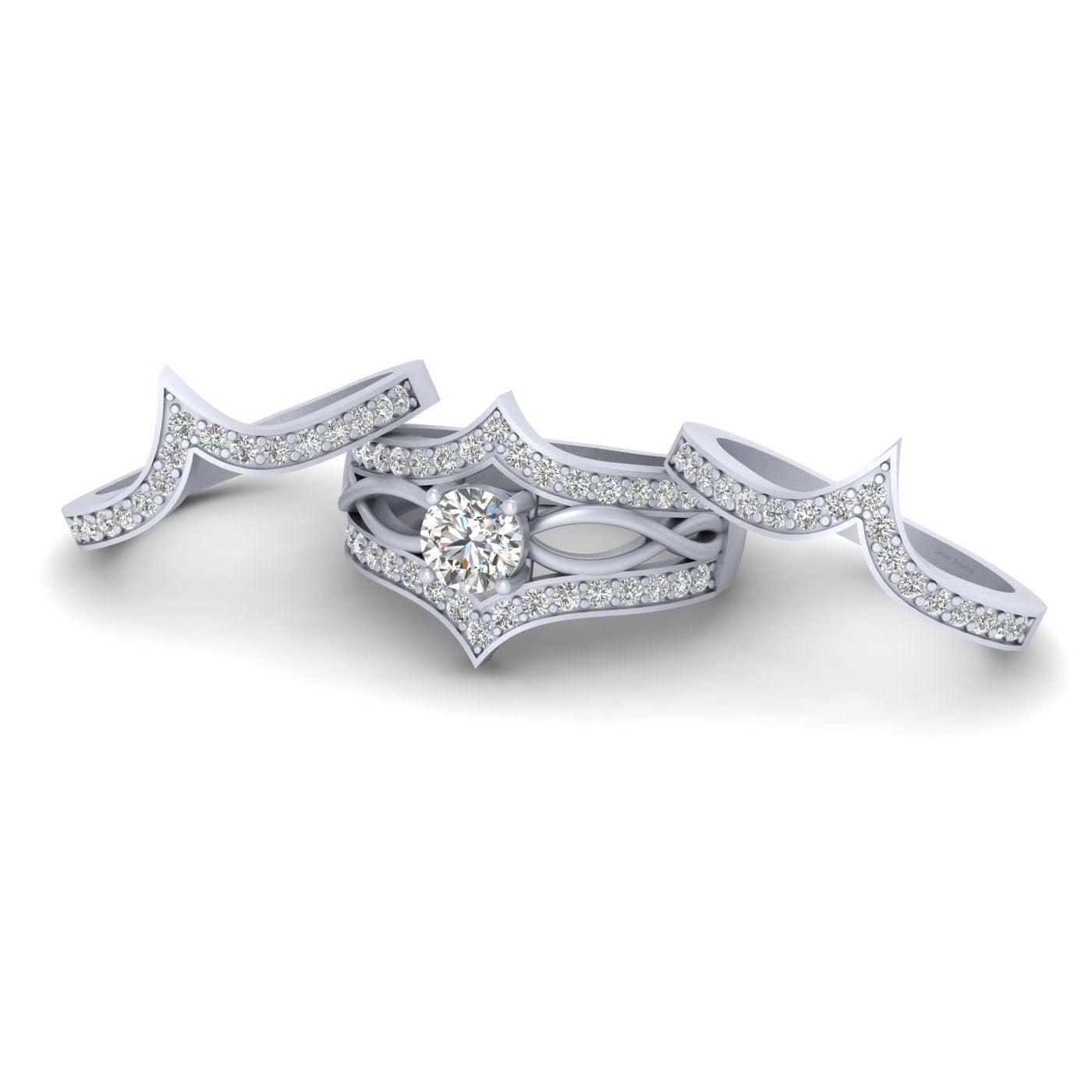 0.60CT MOISSANITE WEDDING RING SET