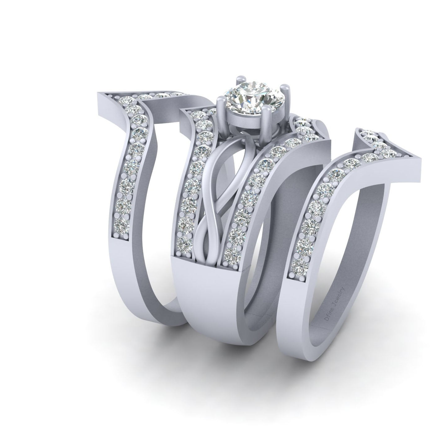 0.60CT MOISSANITE WEDDING RING SET