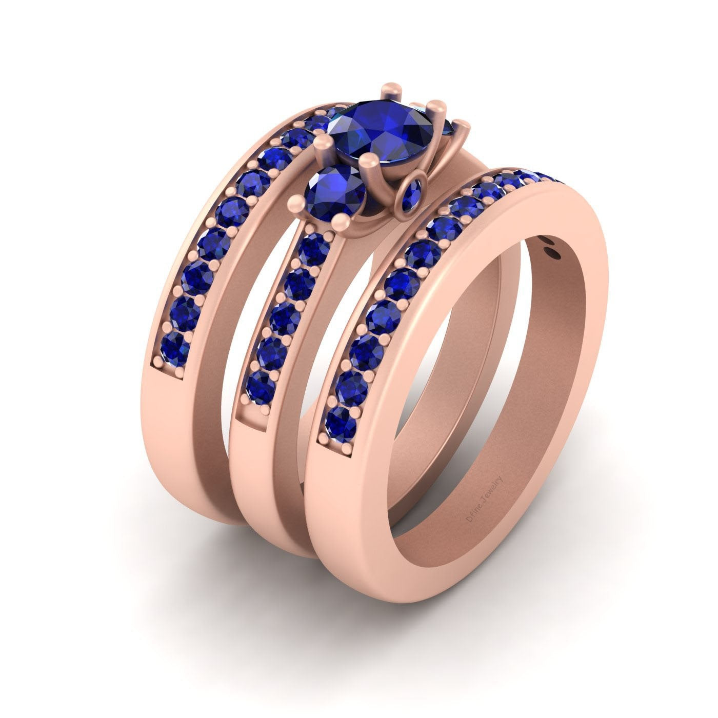 SAPPHIRE ENGAGEMENT RING SET