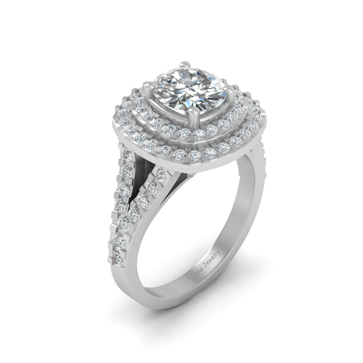 DOUBLE HALO ENGAGEMENT RING