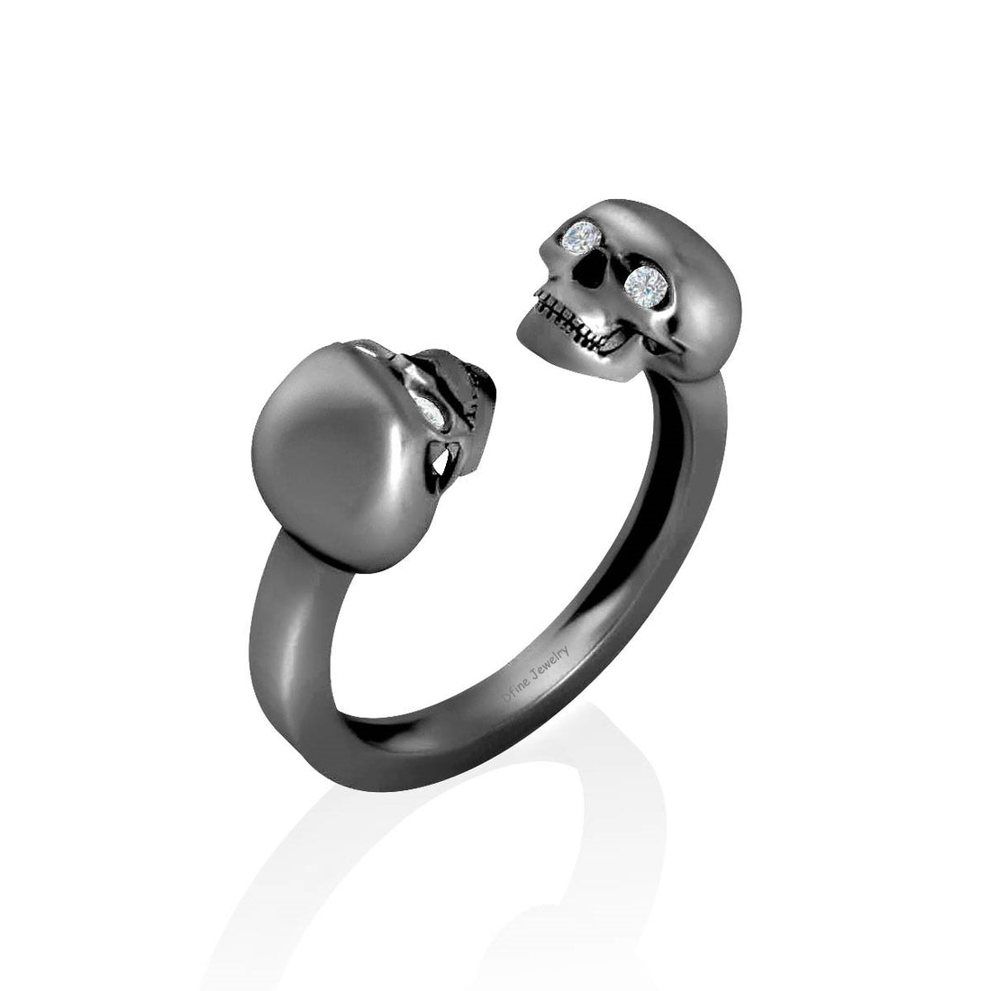 Two Face Open Skull Ring
