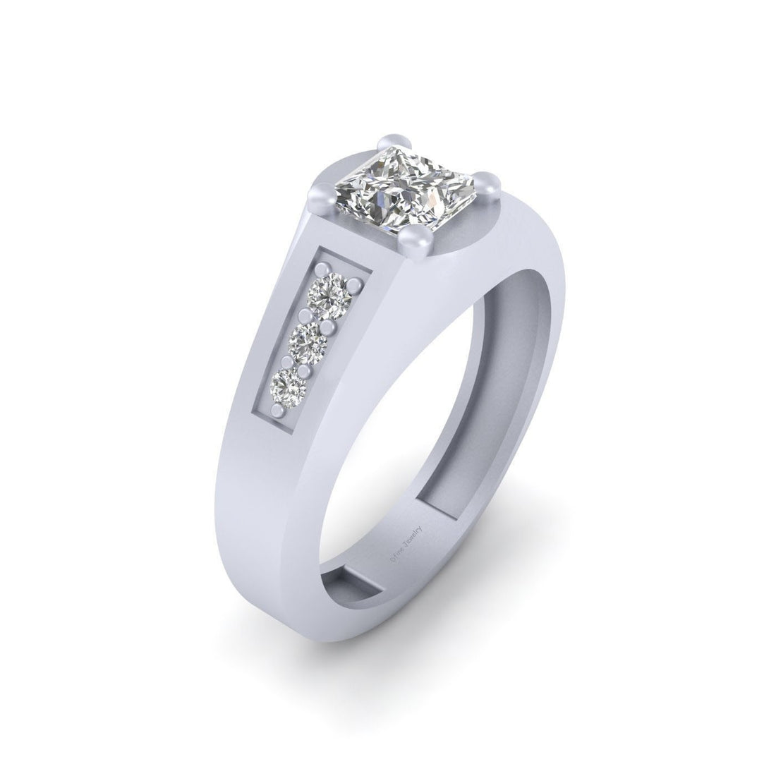 WHITE GOLD WEDDING BAND FOR MEN