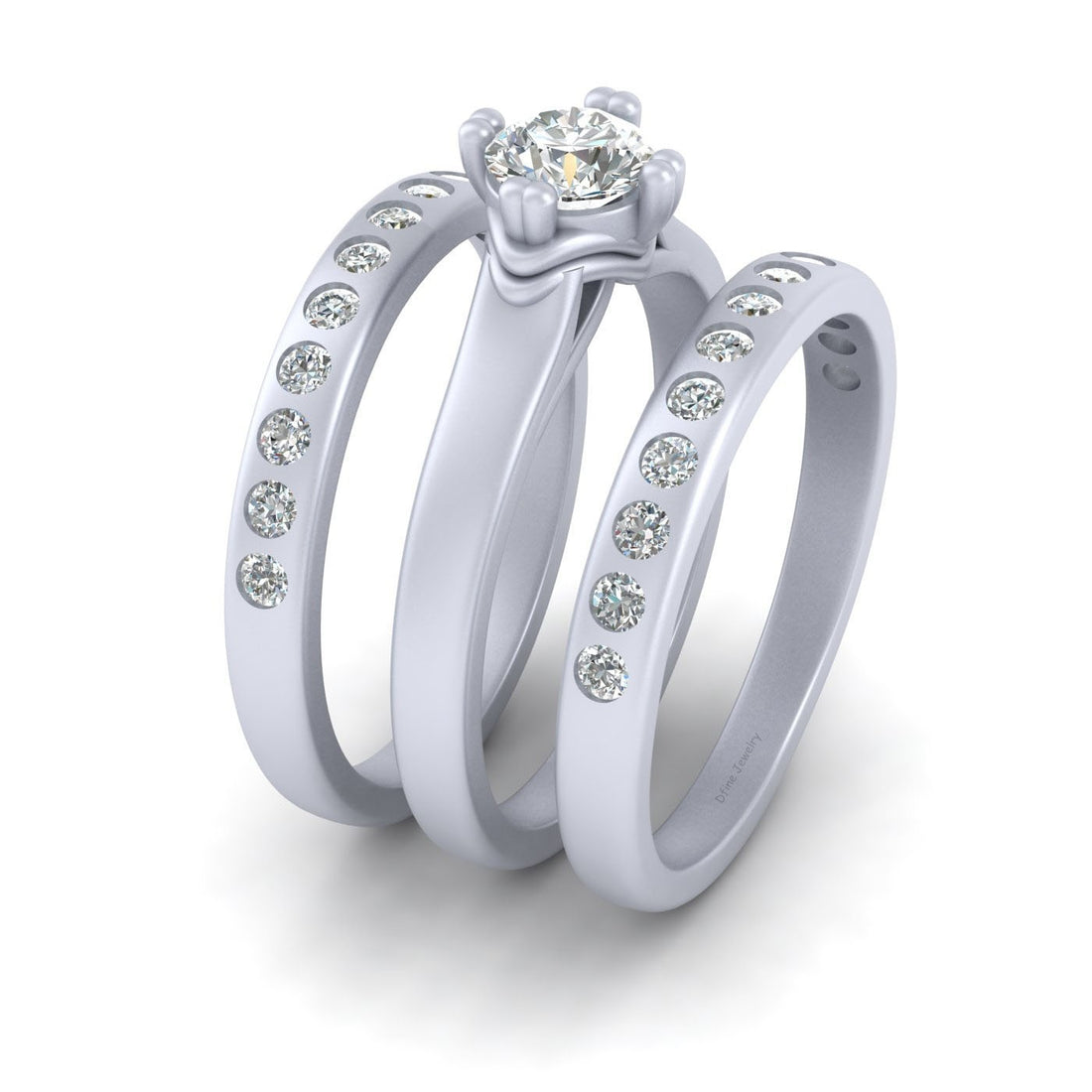SOLITAIRE MOISSANITE ENGAGEMENT RING SET