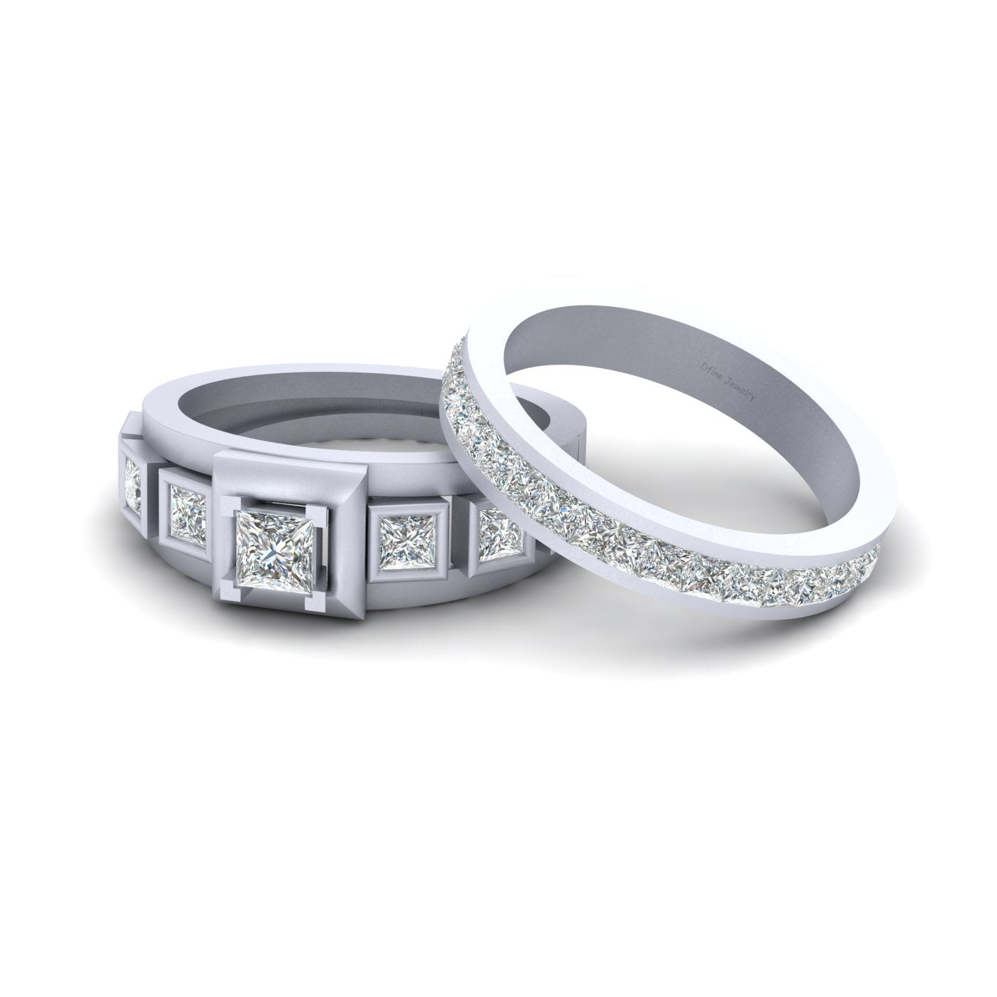 DIAMOND ENGAGEMENT RING SET ROSE GOLD