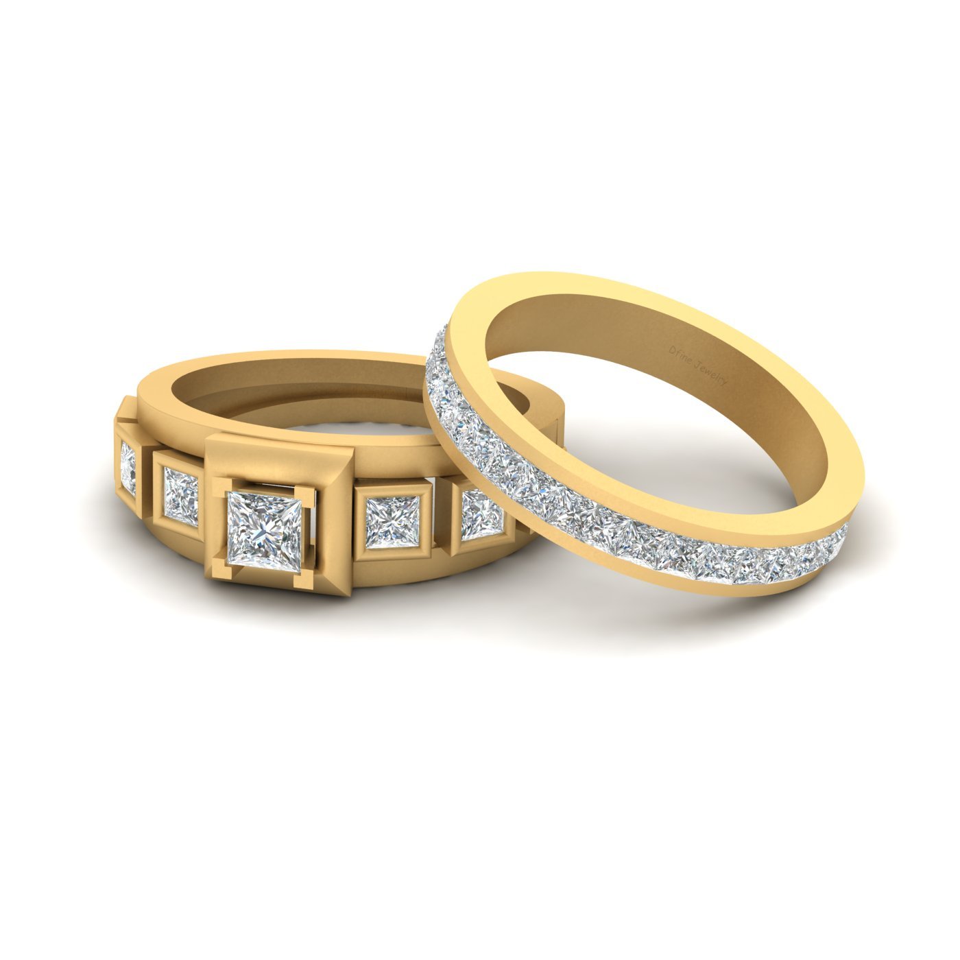 DIAMOND ENGAGEMENT RING SET ROSE GOLD