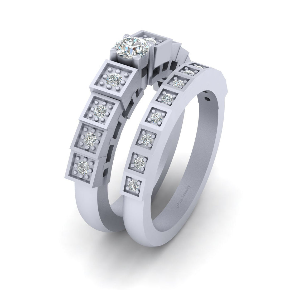 0.45CTTW DIAMOND ENGAGEMENT RING SET