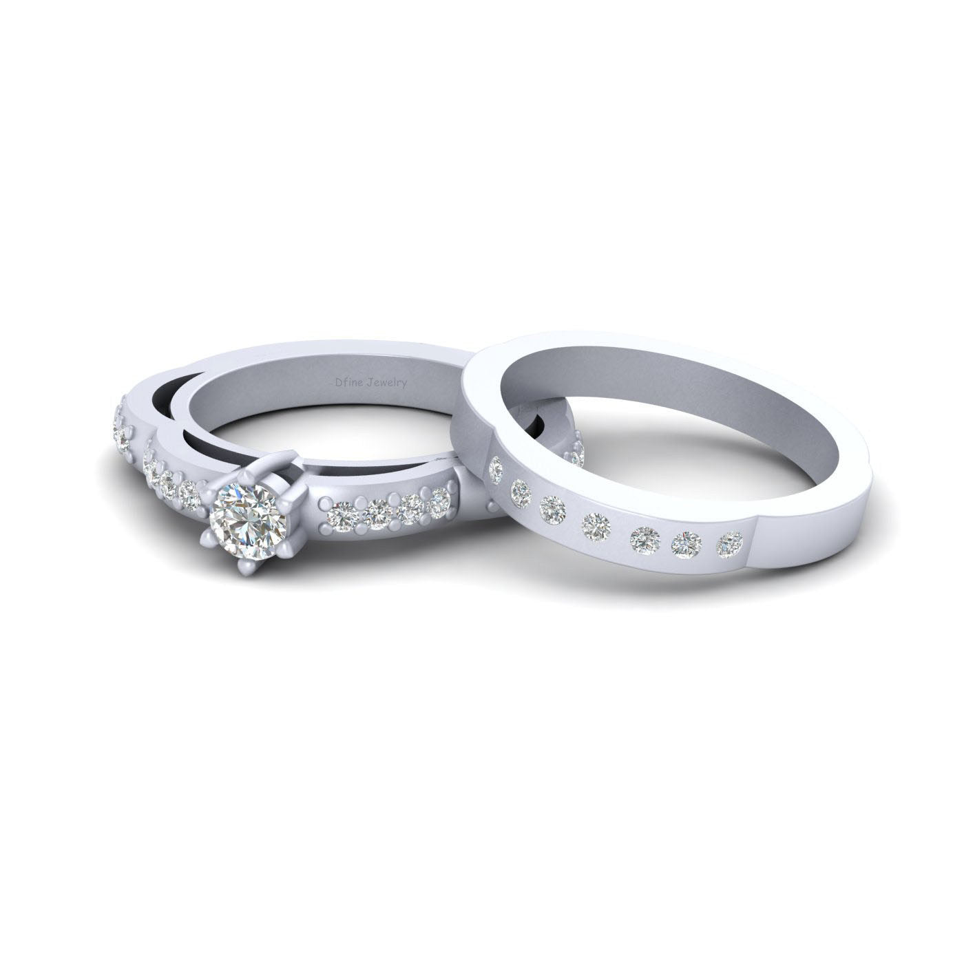 DOME ENGAGEMENT RING BAND SET