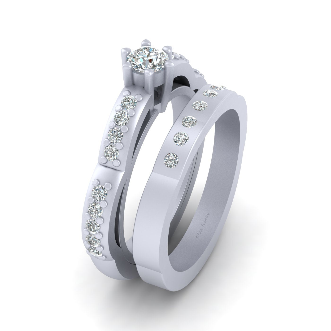 DOME ENGAGEMENT RING BAND SET