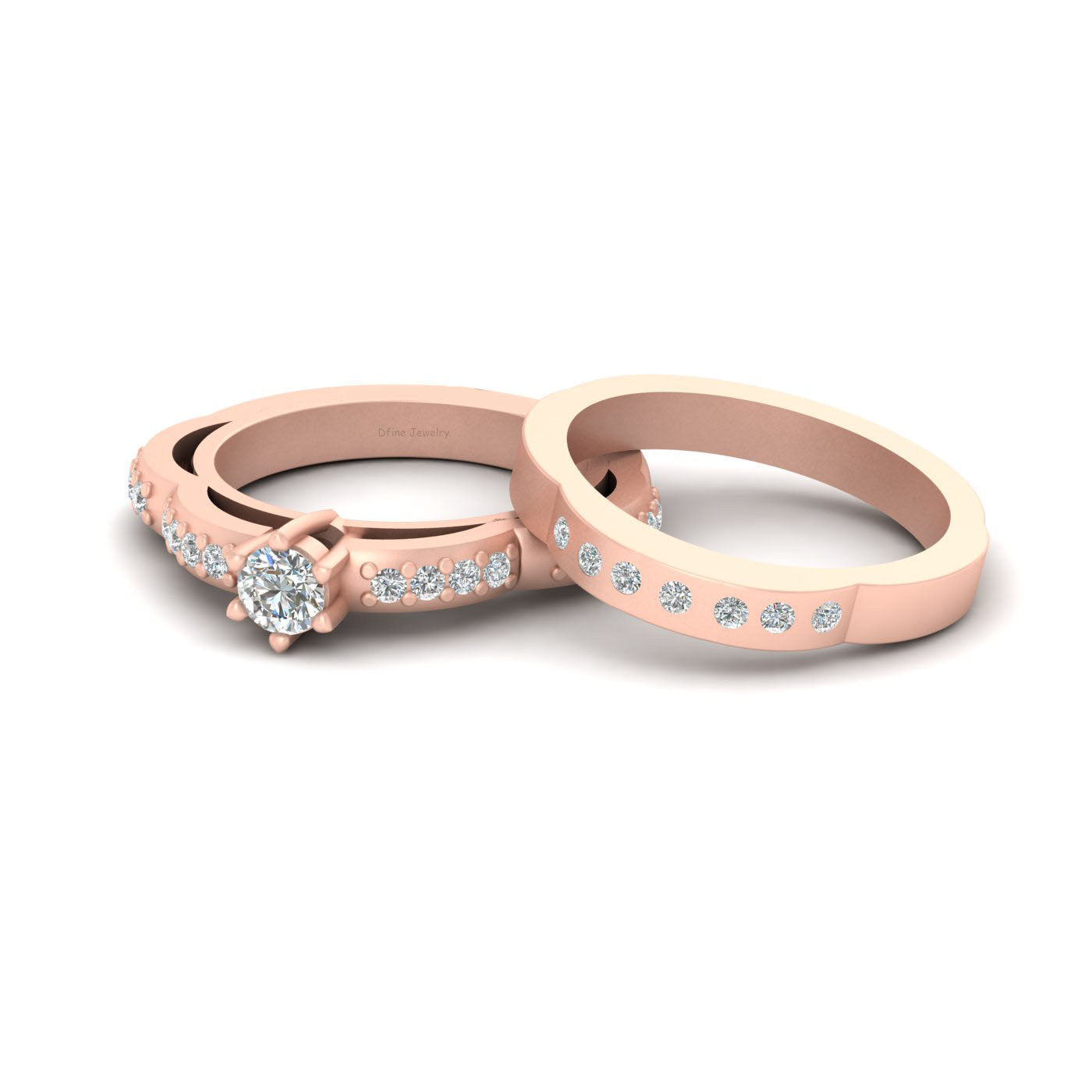 DOME ENGAGEMENT RING BAND SET