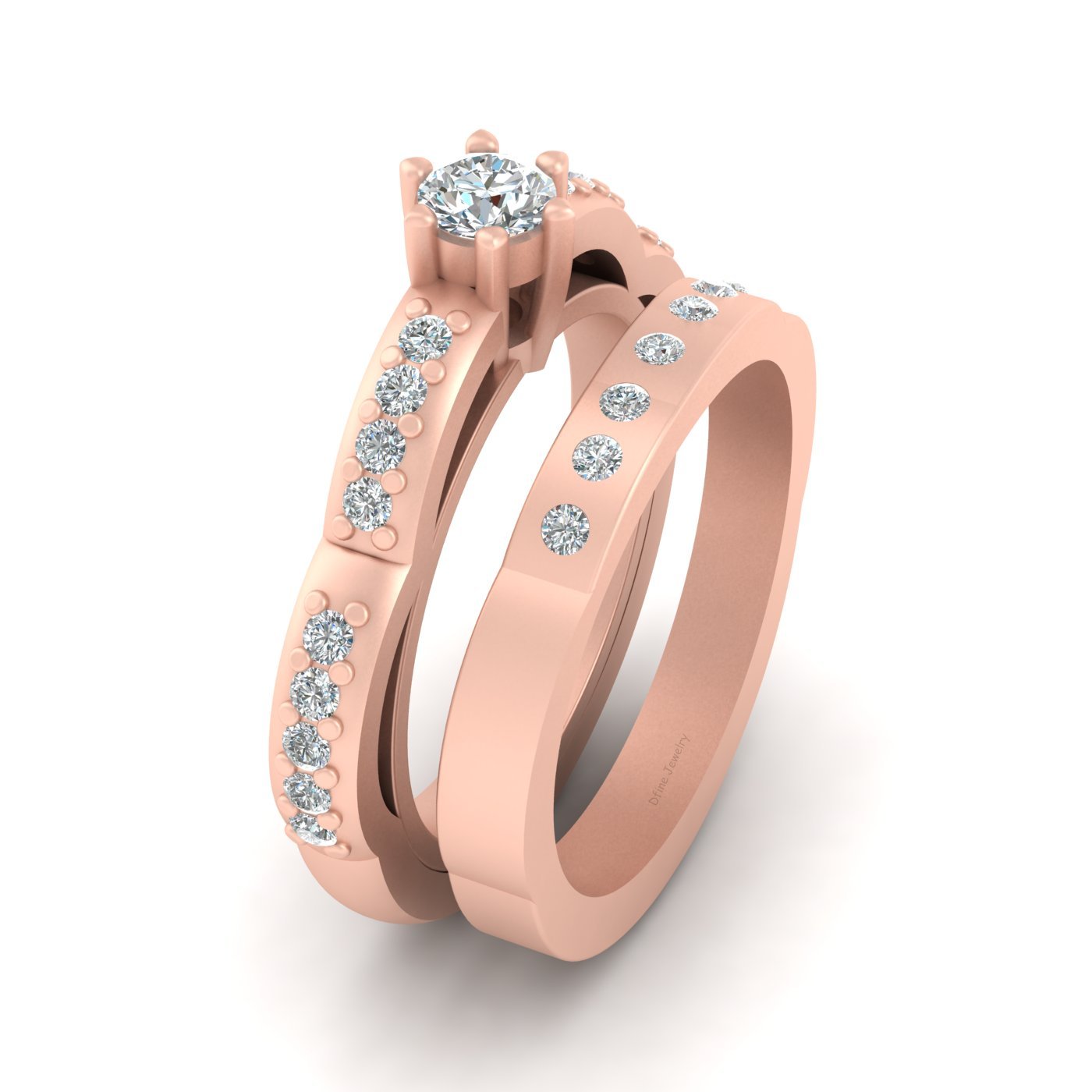 DOME ENGAGEMENT RING BAND SET