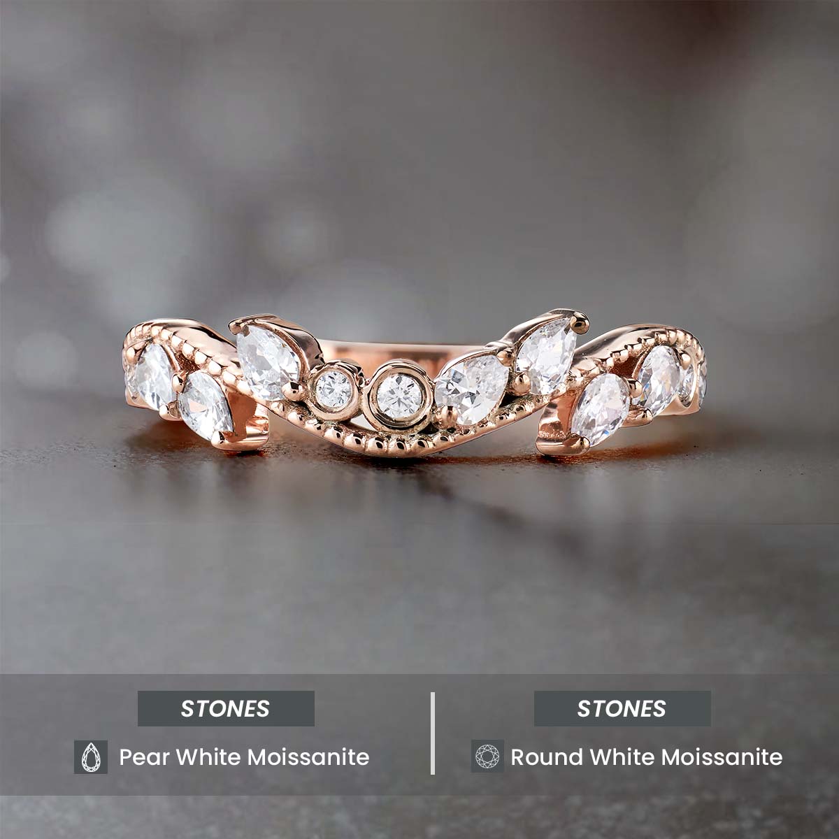 CZ Diamond Wedding Band Engagement Ring Enhancer Art Deco Jewelry