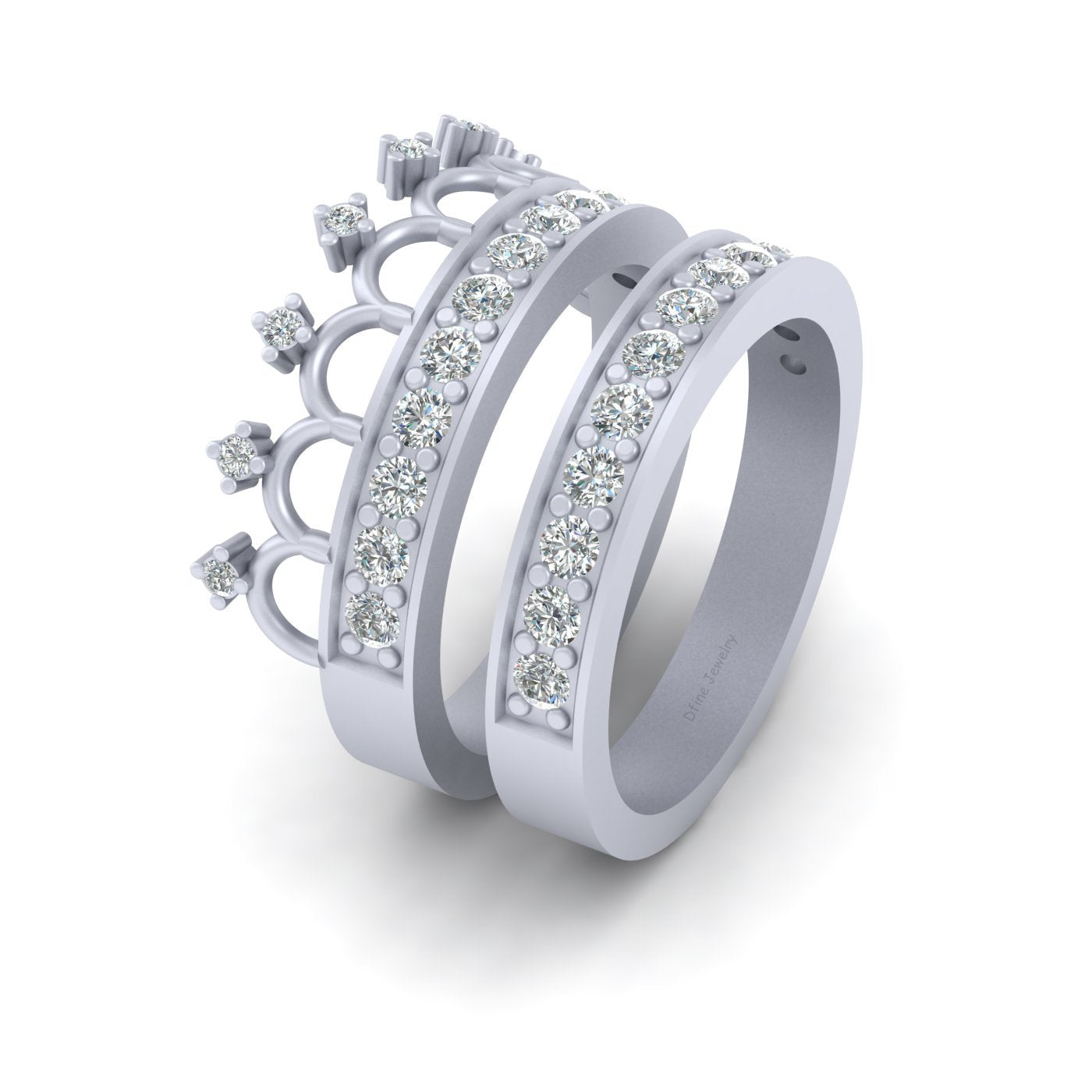 DIAMOND TIARA ENGAGEMENT RING SET