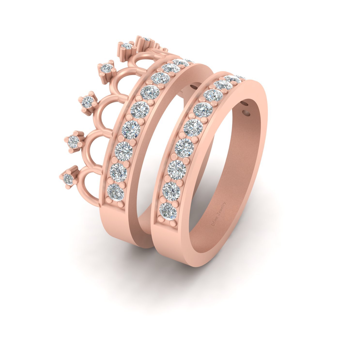 DIAMOND TIARA ENGAGEMENT RING SET