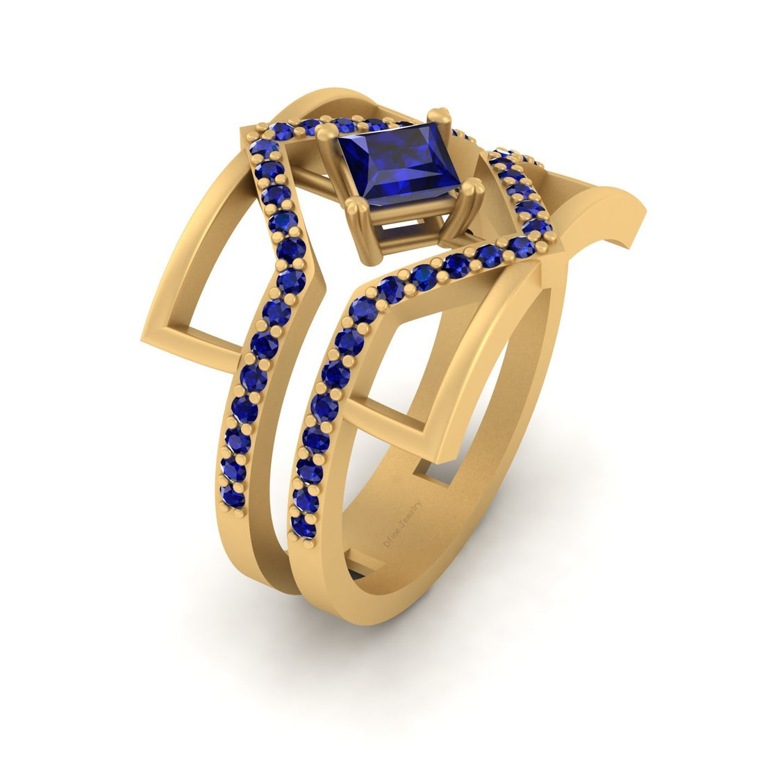 PRINCESS CUT SAPPHIRE ENGAGEMENT RING