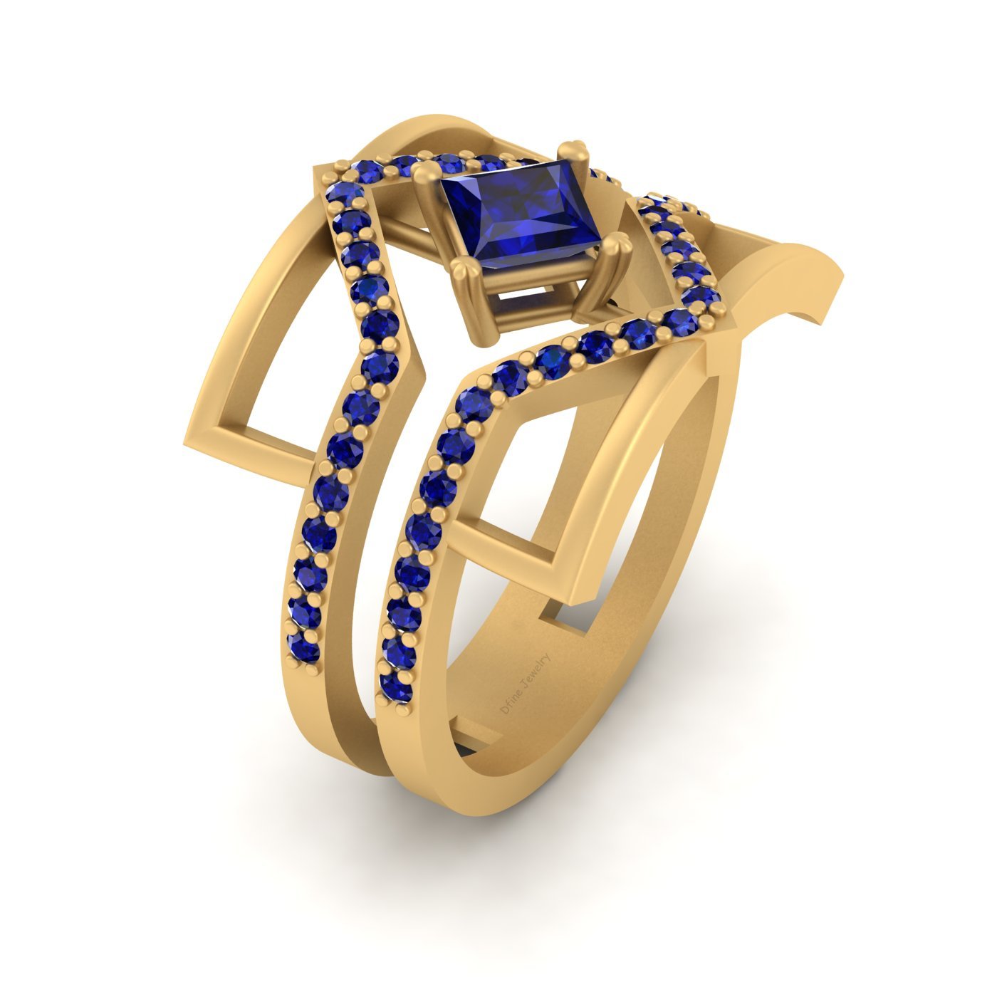 PRINCESS CUT SAPPHIRE ENGAGEMENT RING