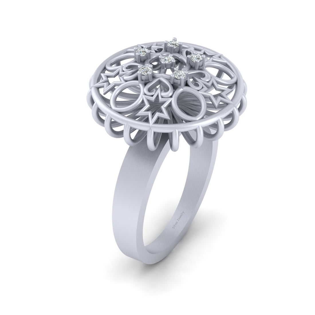 STAR AND HEART ENGAGEMENT RING