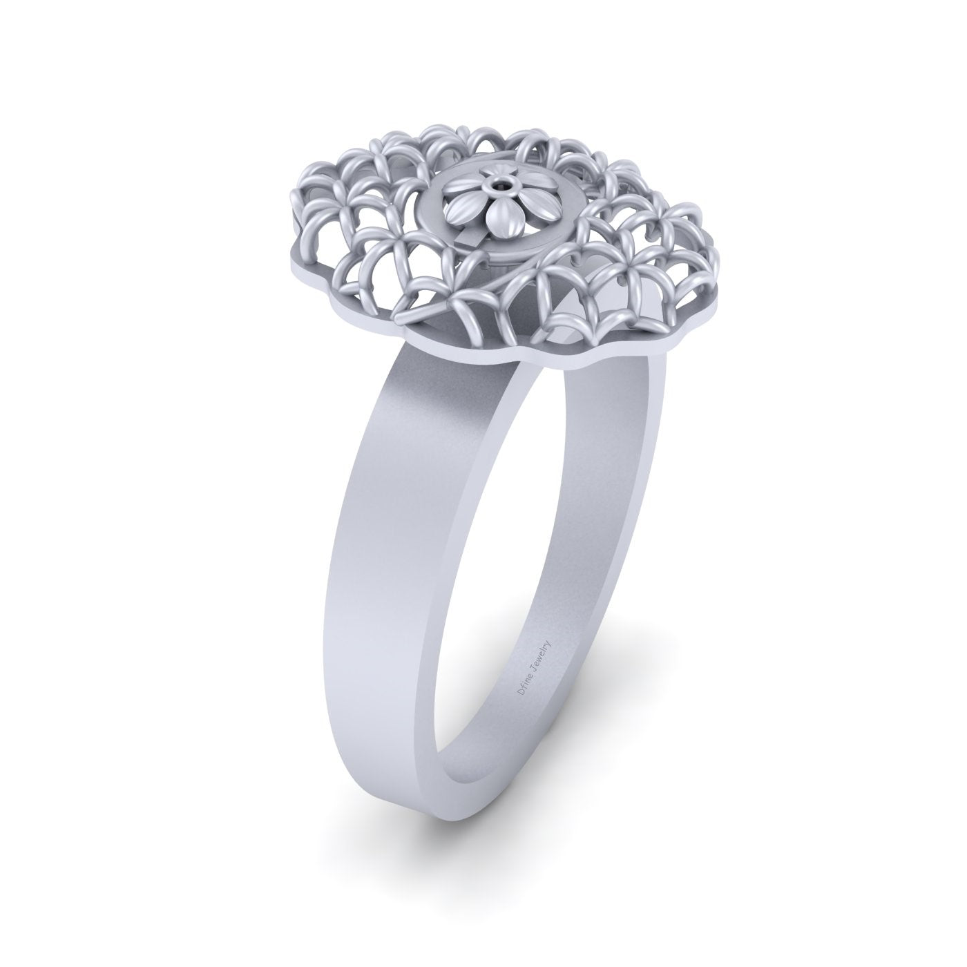 FLORAL MESH ENGAGEMENT RING