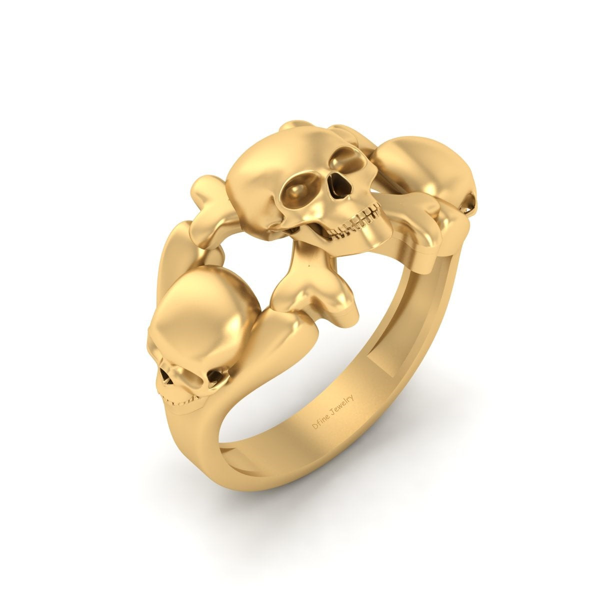 Skull Crossbones Matching Wedding Rings