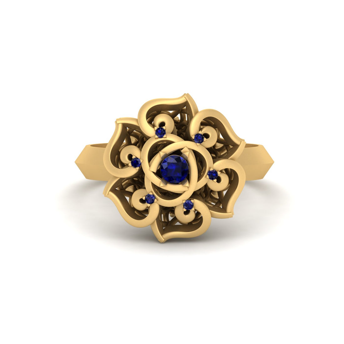 SAPPHIRE FLORAL WEDDING RING