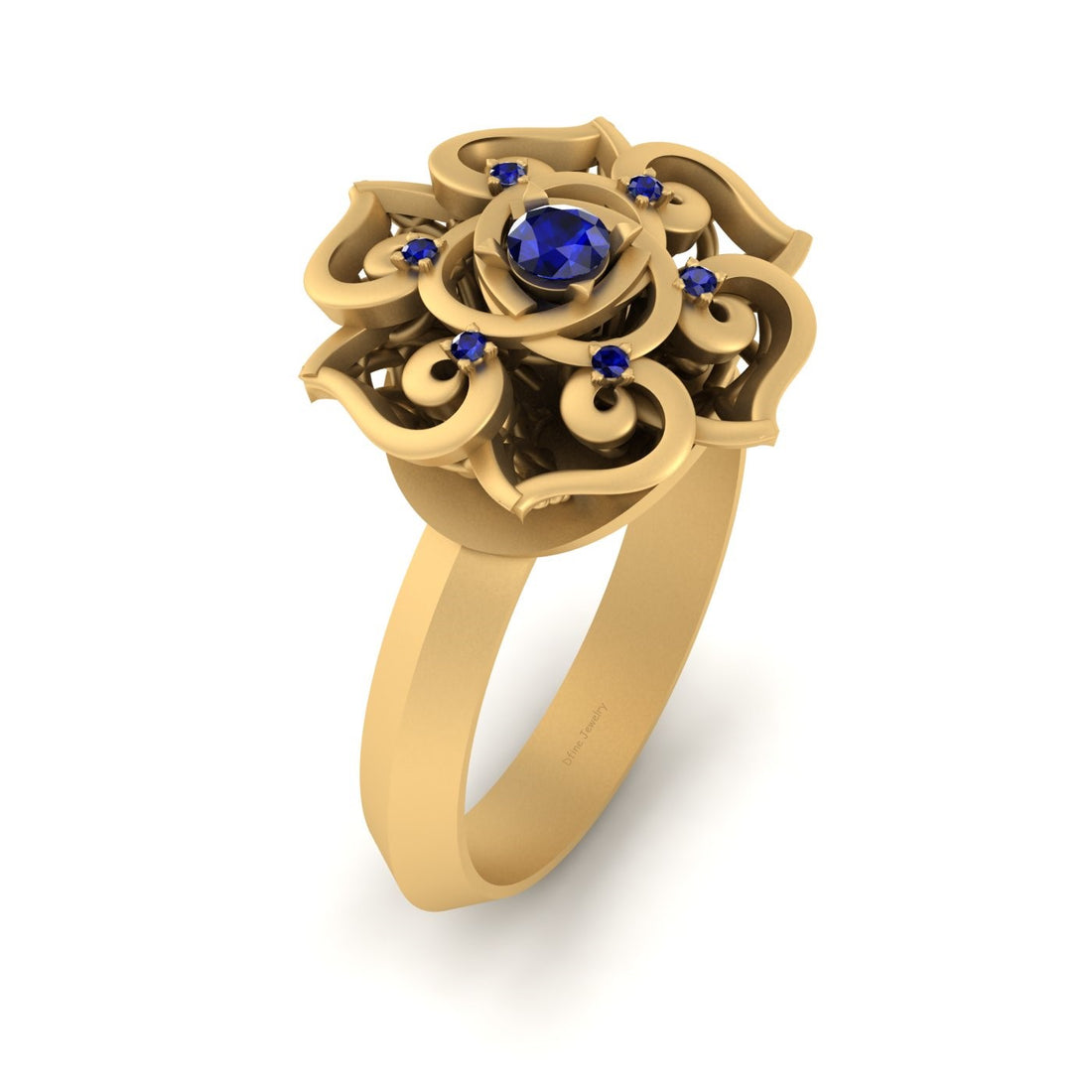 SAPPHIRE FLORAL WEDDING RING