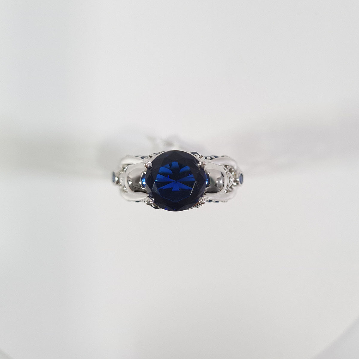 2.25tcw Sapphire Skull Engagement Ring Mesh Gothic Ring Silver