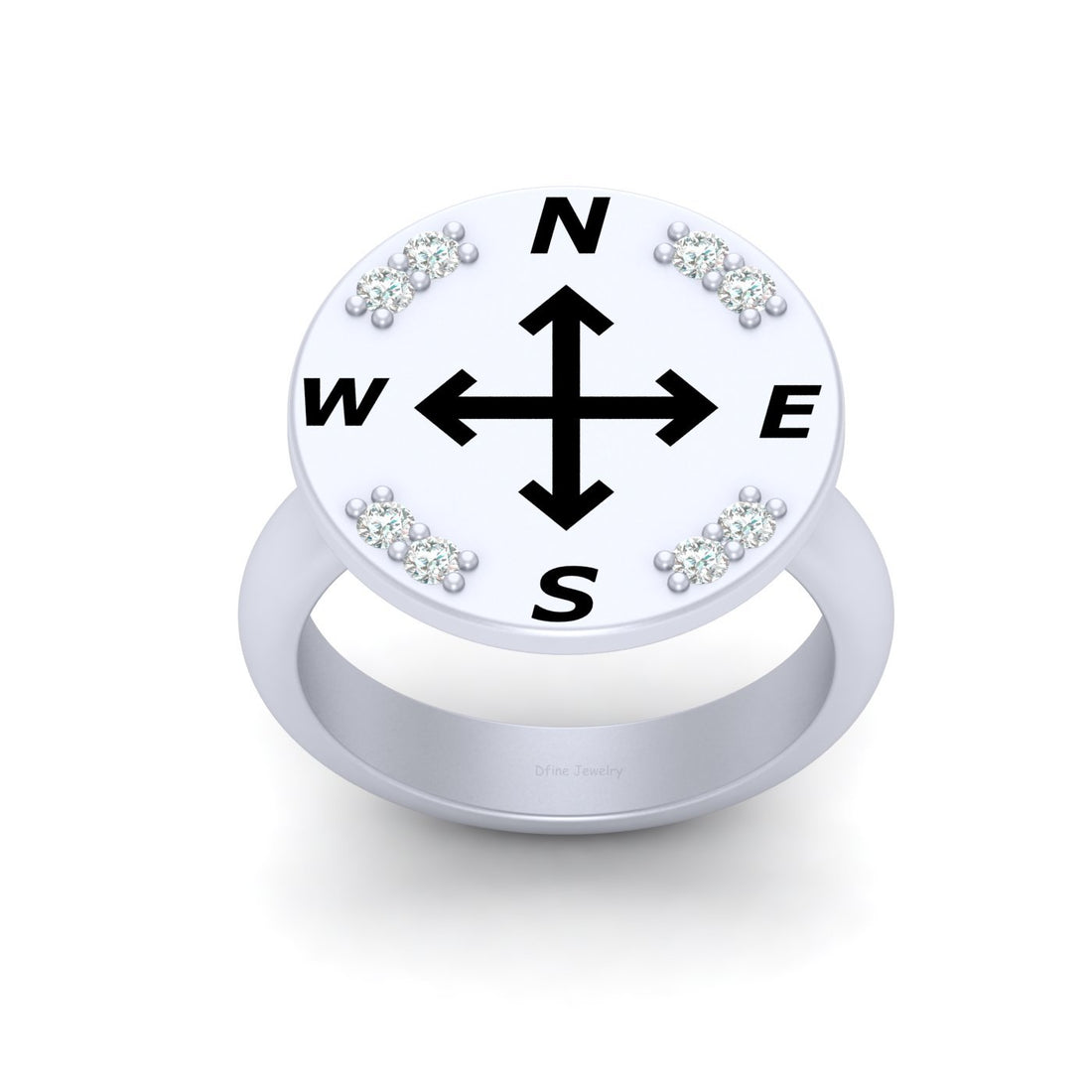 STERLING SILVER COMPASS RING