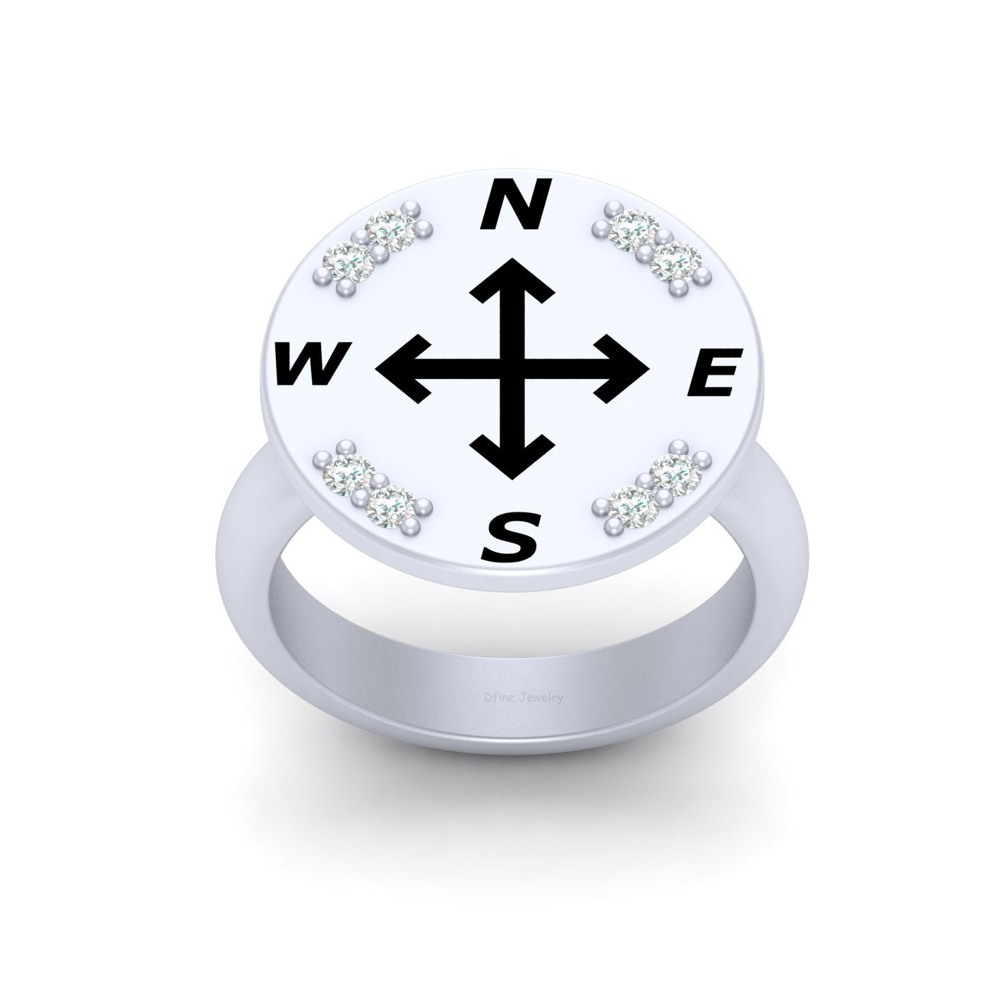 STERLING SILVER COMPASS RING