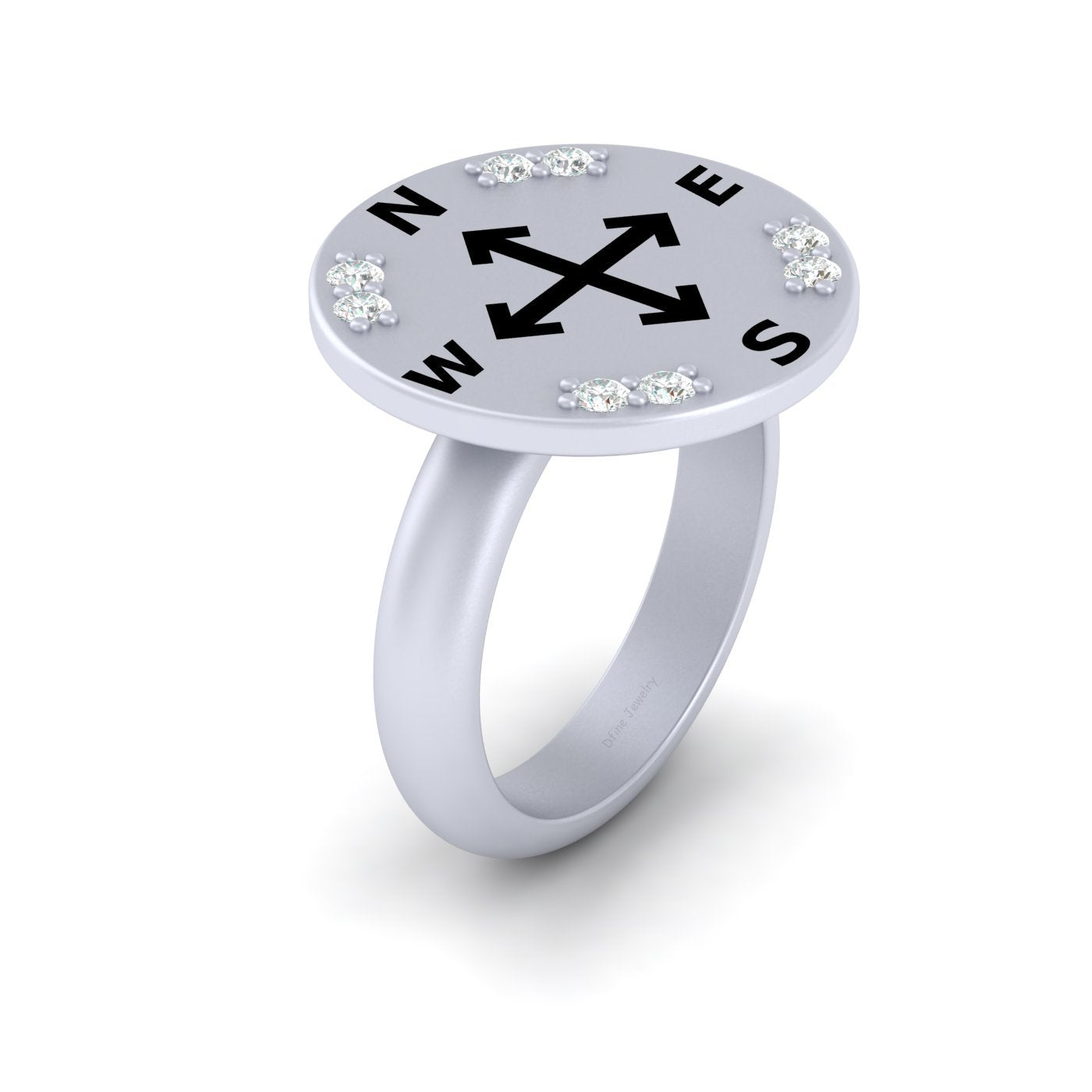 STERLING SILVER COMPASS RING