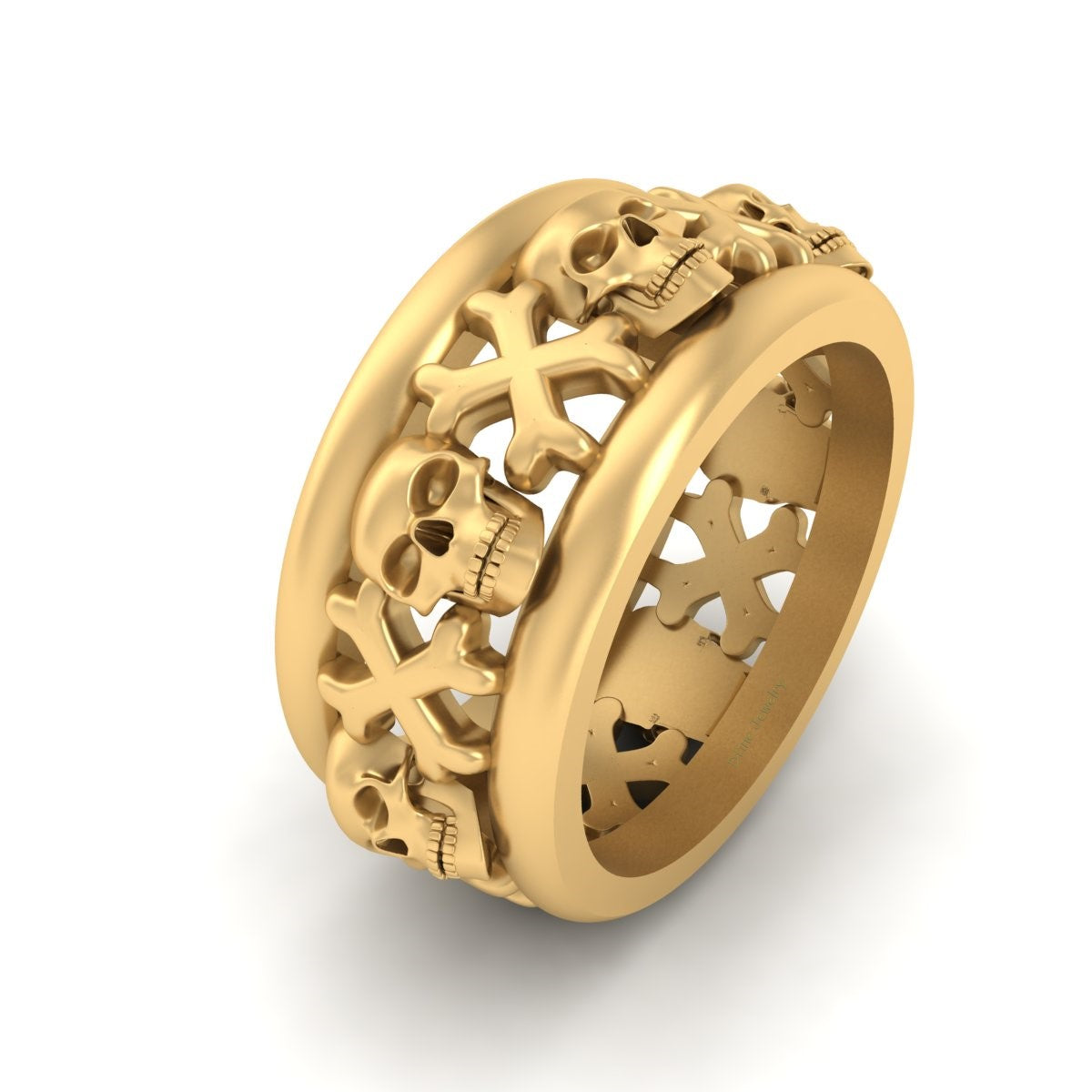 SKULL WEDDING BAND FOR MEN