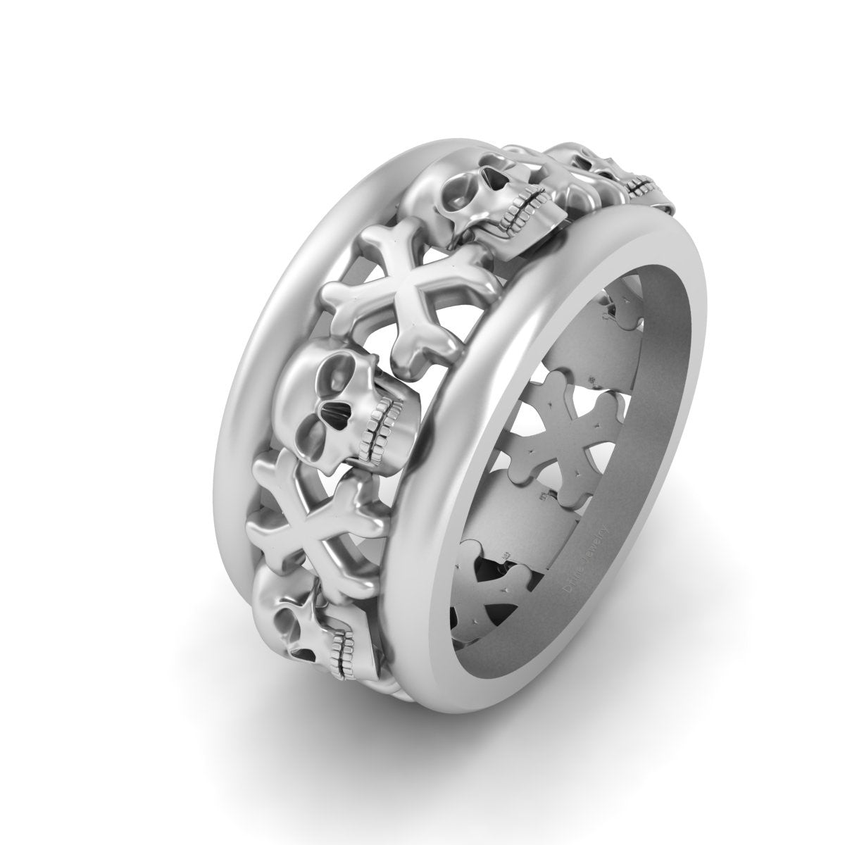 SKULL WEDDING BAND FOR MEN