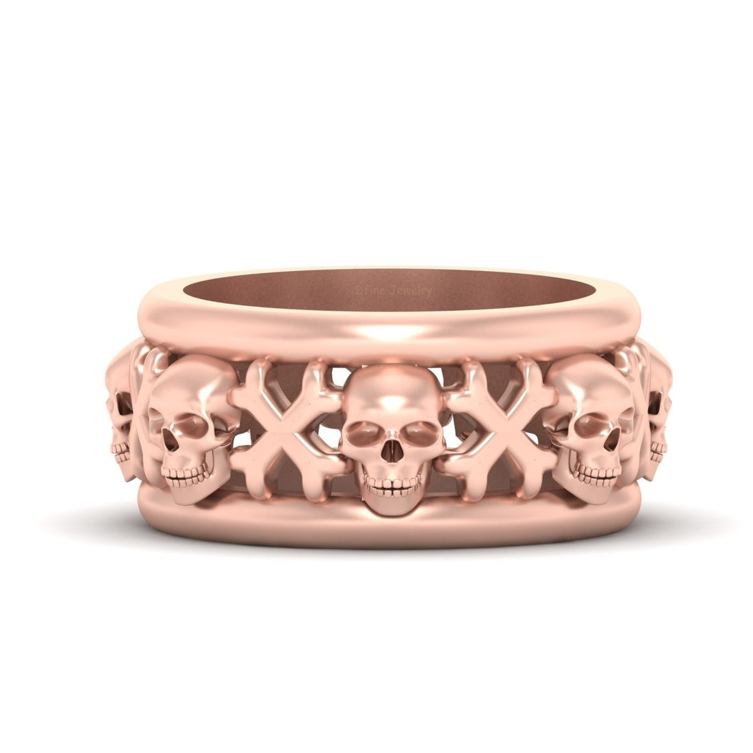 SKULL WEDDING BAND FOR MEN
