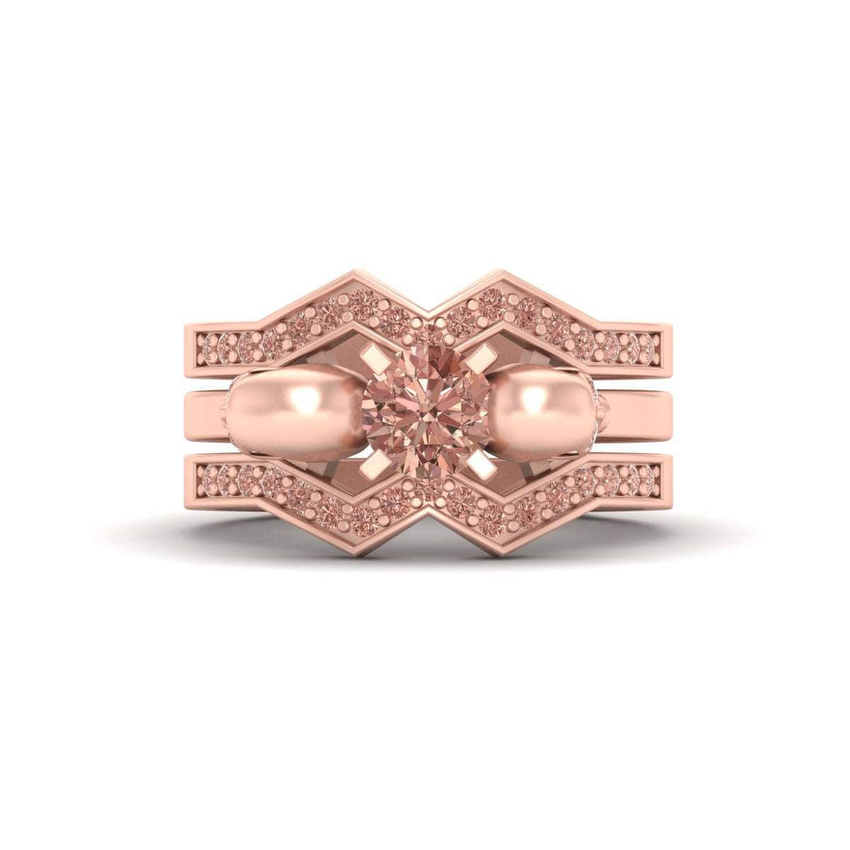 Rose Gold Skull Ring Set