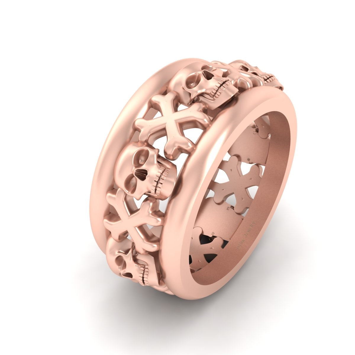 SKULL WEDDING BAND FOR MEN