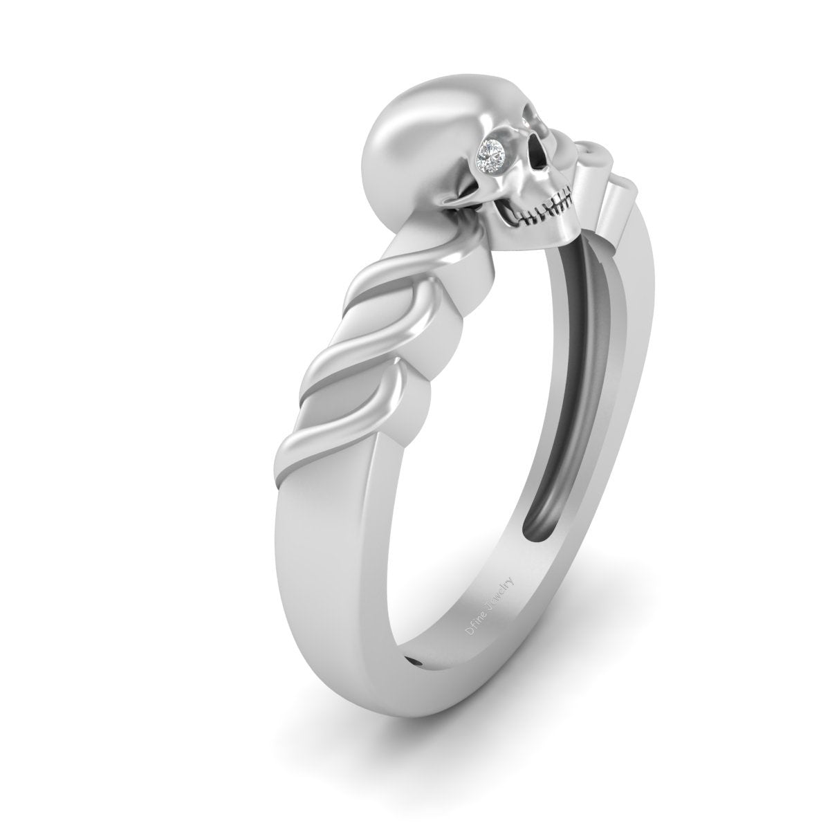 SILVER SKULL ENGAGEMENT RING