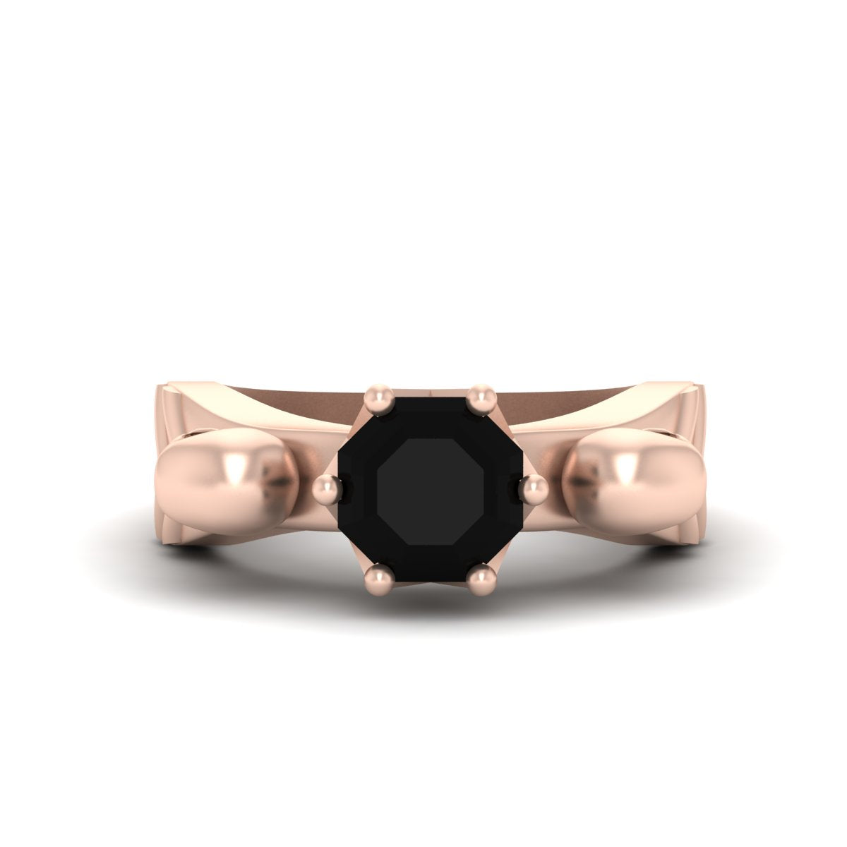 Octagon Onyx Skull Wedding Ring