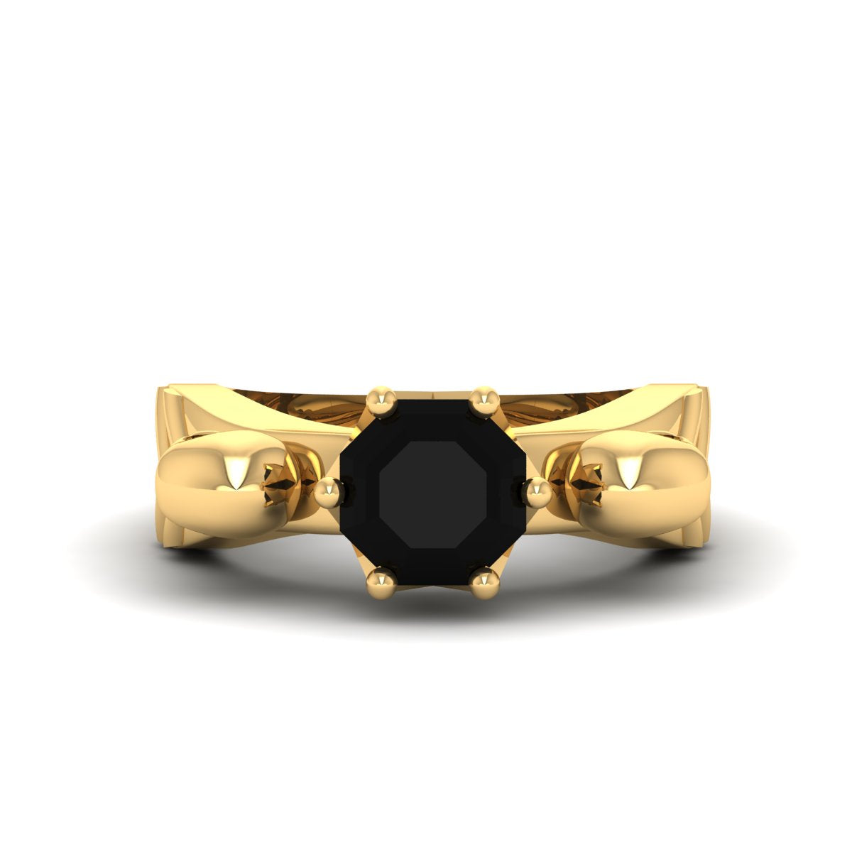Octagon Onyx Skull Wedding Ring