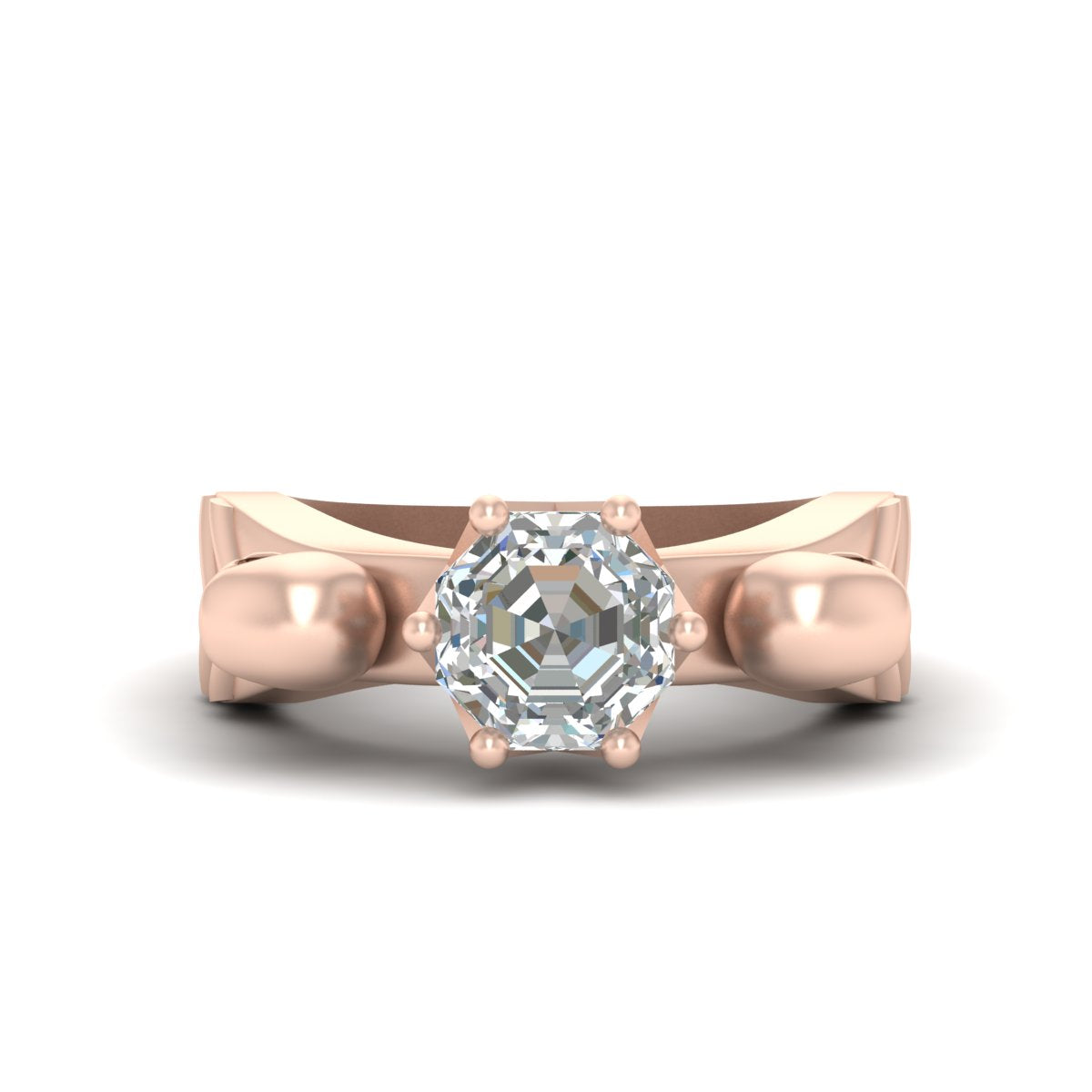 Octagon Diamond Skull Engagement Ring